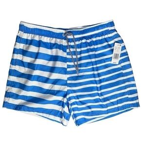 NWT Boardies Men's Blue Striped Swim Trunks Boardshorts Size XL